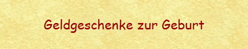 Geldgeschenke zur Geburt